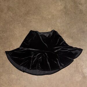 Blue Rain Black Velvet Skater Skirt